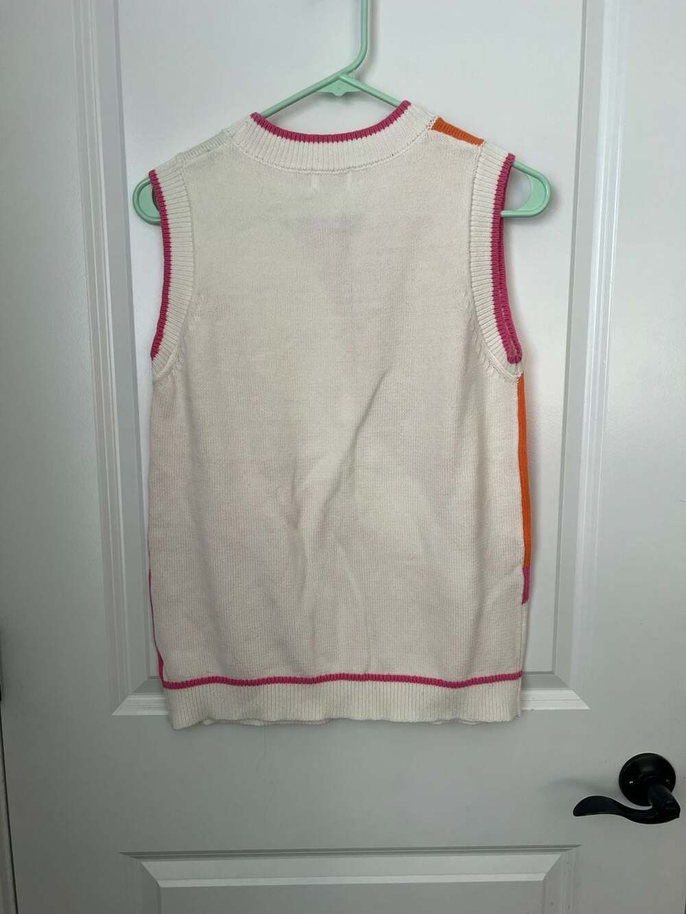 Fate Retro Abstract Wave Colorblock Knit Sweater Vest - Picture 2 of 3